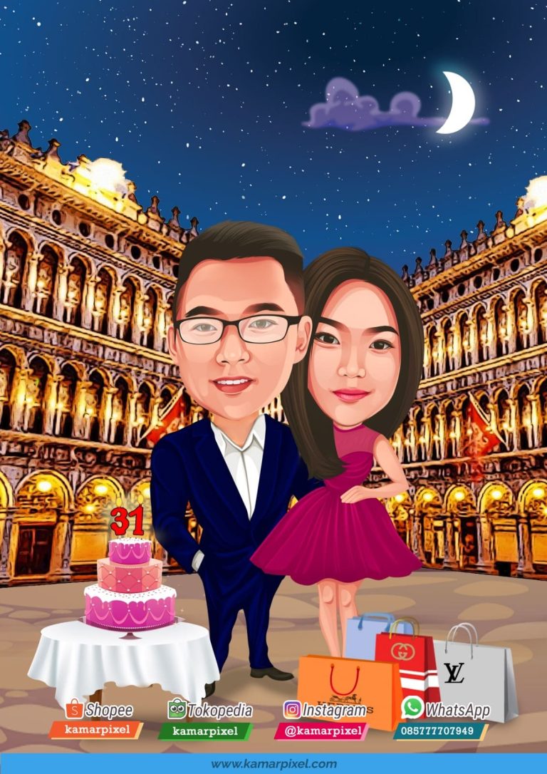 Karikatur Couple Eropa