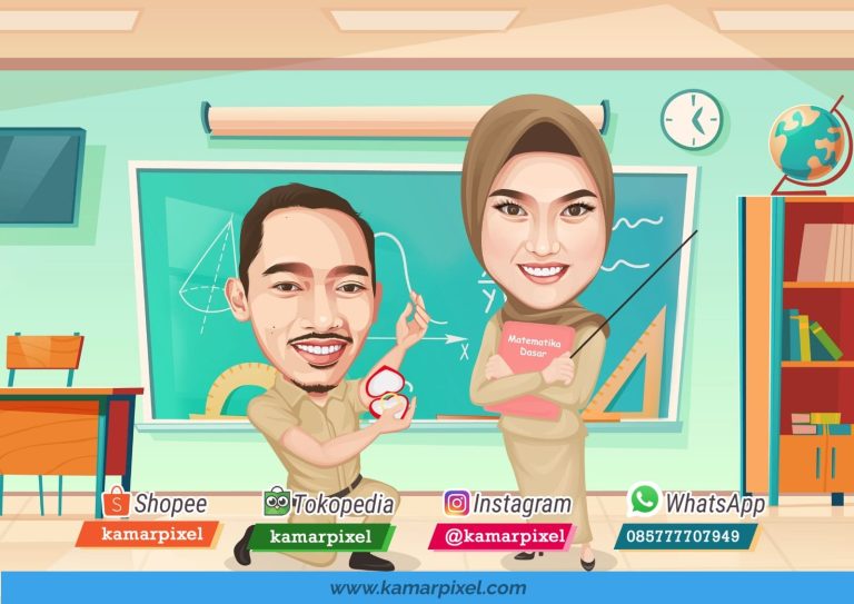 Karikatur Couple Guru