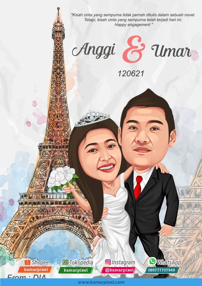 Karikatur Couple Paris