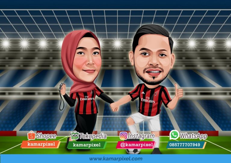 Karikatur Couple Pasangan AC Milan