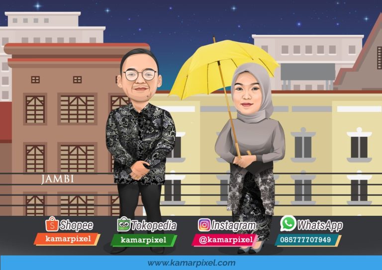 Karikatur Couple Pasangan Kota