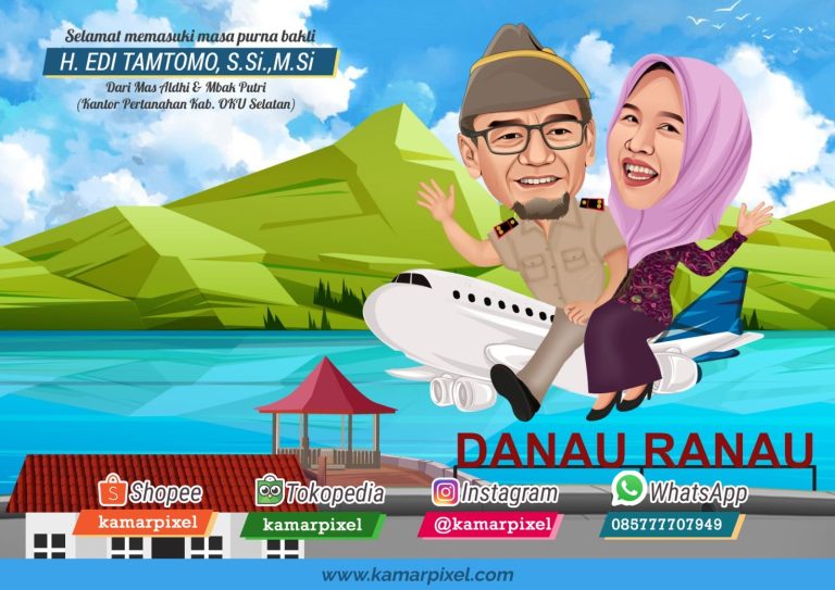 Karikatur Couple Pasangan Naik Pesawat
