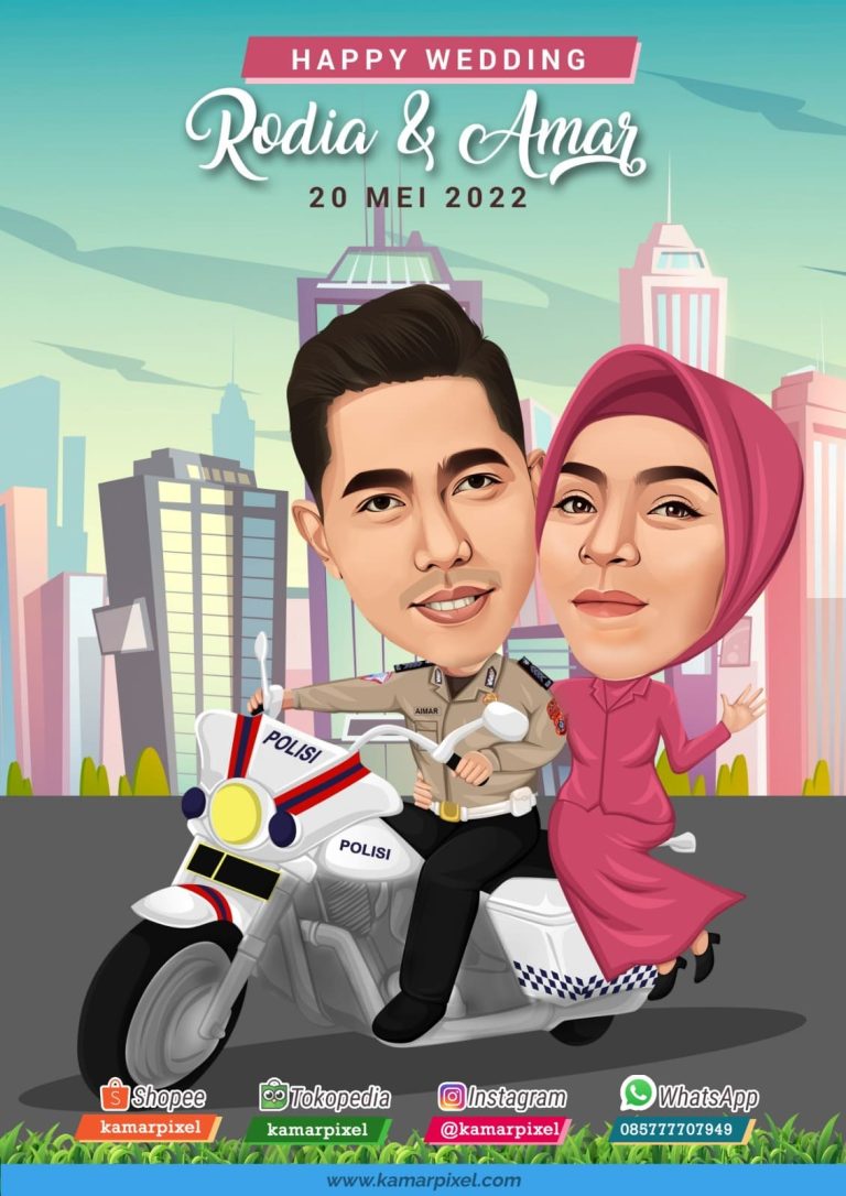 Karikatur Couple Pasangan Pak Polisi
