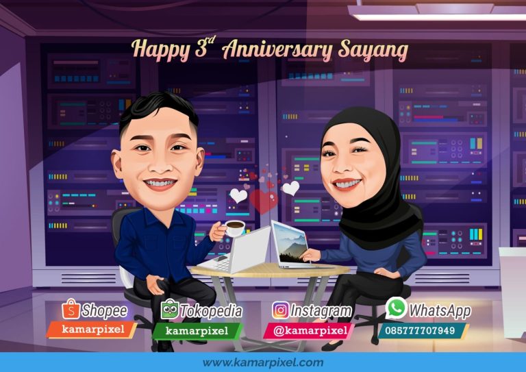 Karikatur Couple Pasangan Programmer