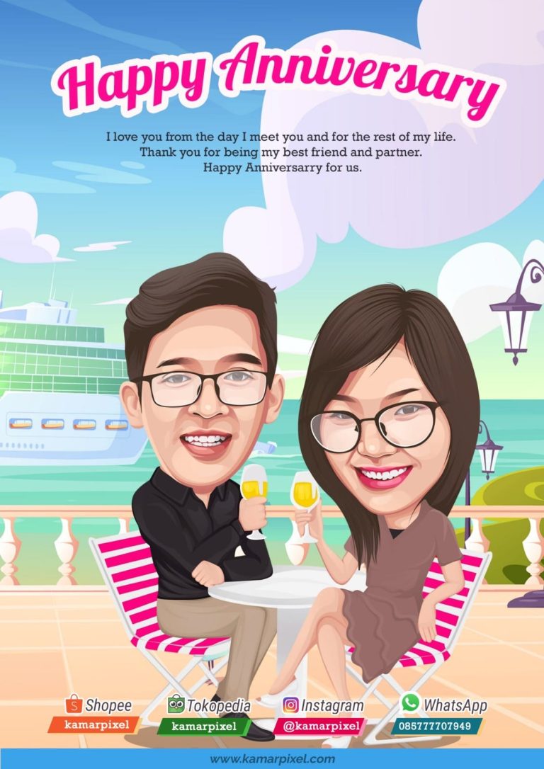 Karikatur Couple Pasangan Santai