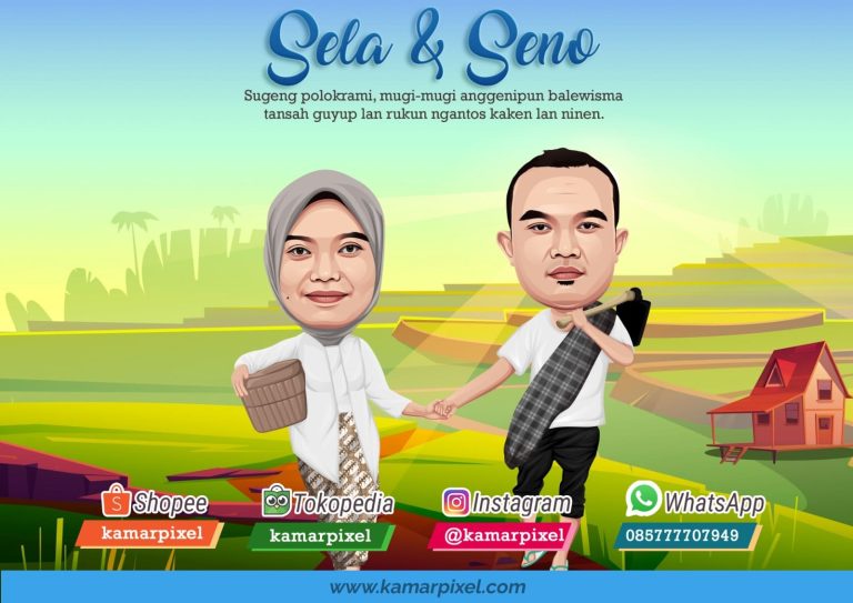 Karikatur Couple Pasangan Sawah