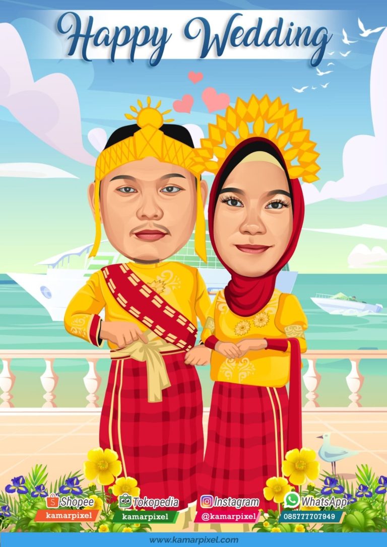Karikatur Couple Pasangan Sulawesi