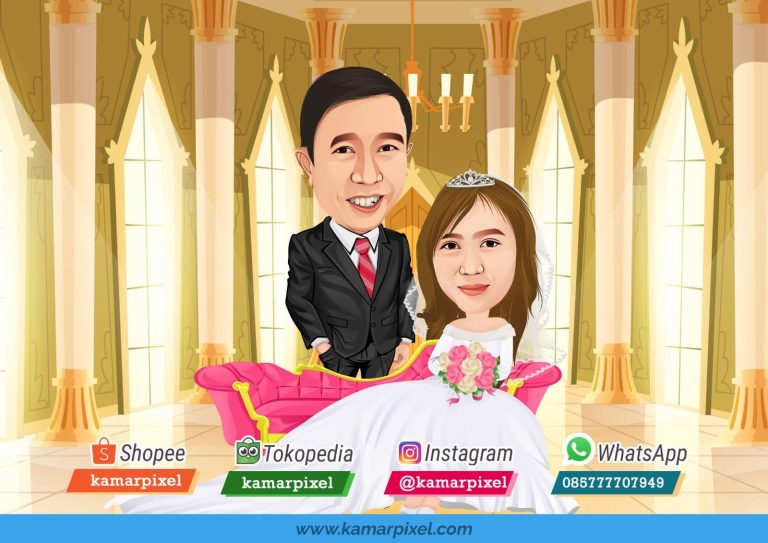 Karikatur Couple Pasangan Wedding
