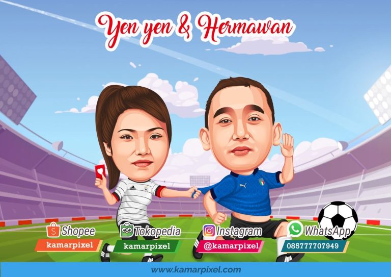 Karikatur Couple Sepak Bola
