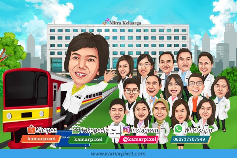 Karikatur Farewell Perpisahan Grup Mitra Keluarga