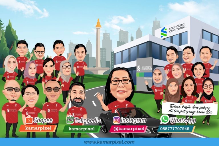 Karikatur Farewell Perpisahan Grup Naik Mobil 2