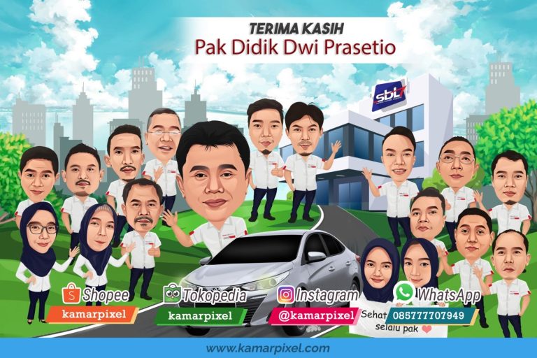 Karikatur Farewell Perpisahan Grup Naik Mobil