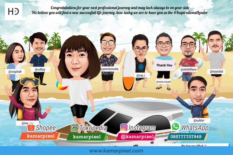 Karikatur Farewell Perpisahan Grup Pantai