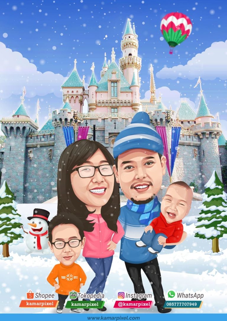 Karikatur Keluarga Liburan