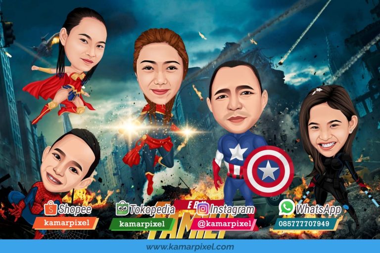 Karikatur Keluarga Superhero