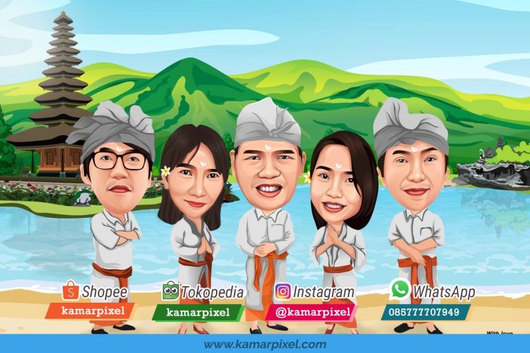 Karikatur Keluarga di Bali