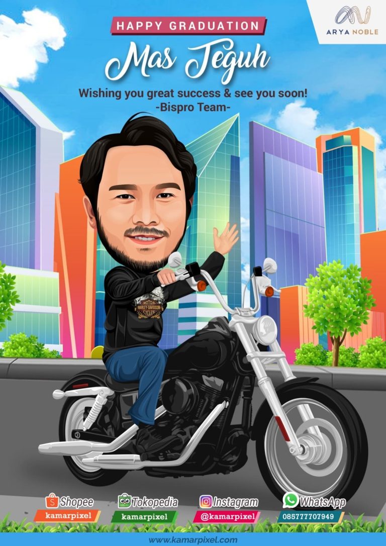 Karikatur Resign Kantor Naik Motor