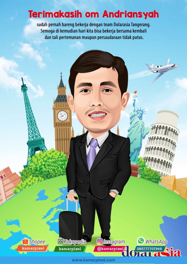 Karikatur Resign Kantor Tema Keliling Dunia