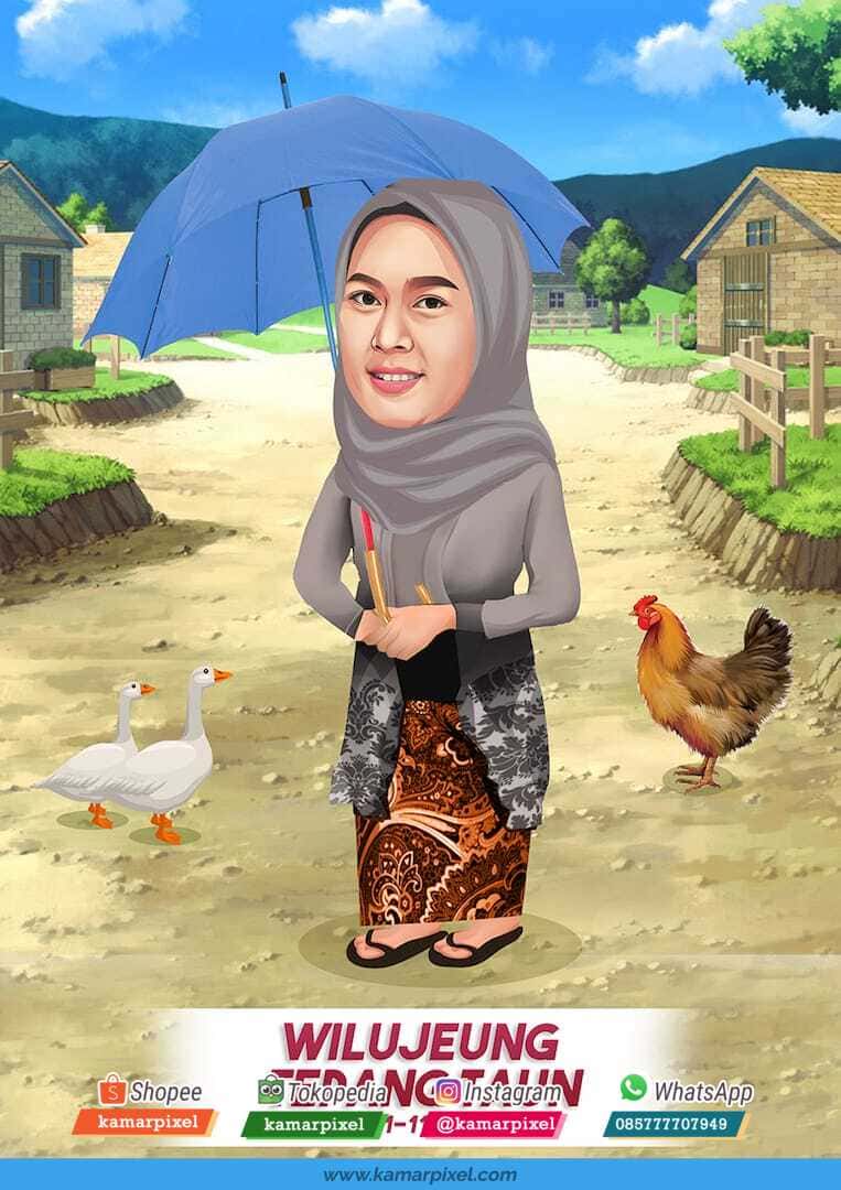 karikatur ulang tahun kampung