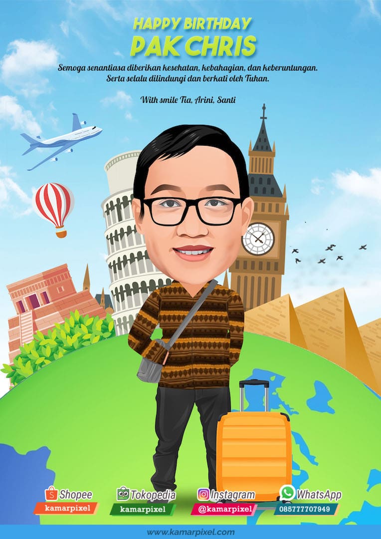 karikatur ulang tahun keliling dunia