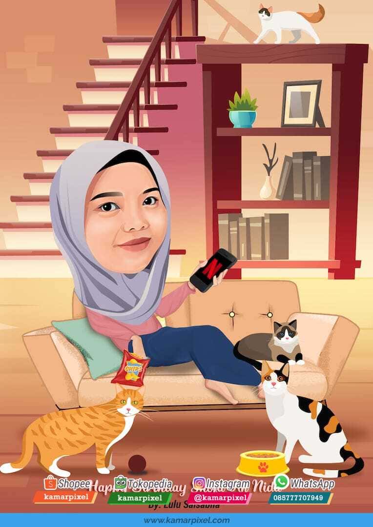 karikatur ulang tahun kucing
