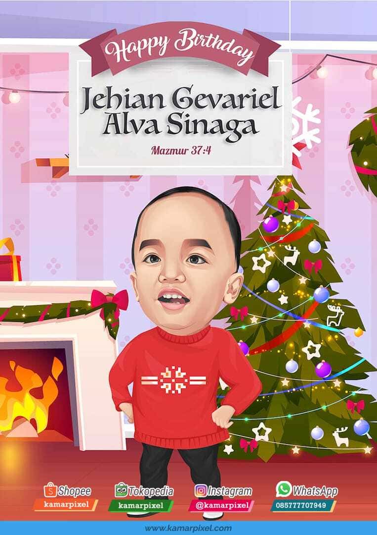 karikatur ulang tahun natal