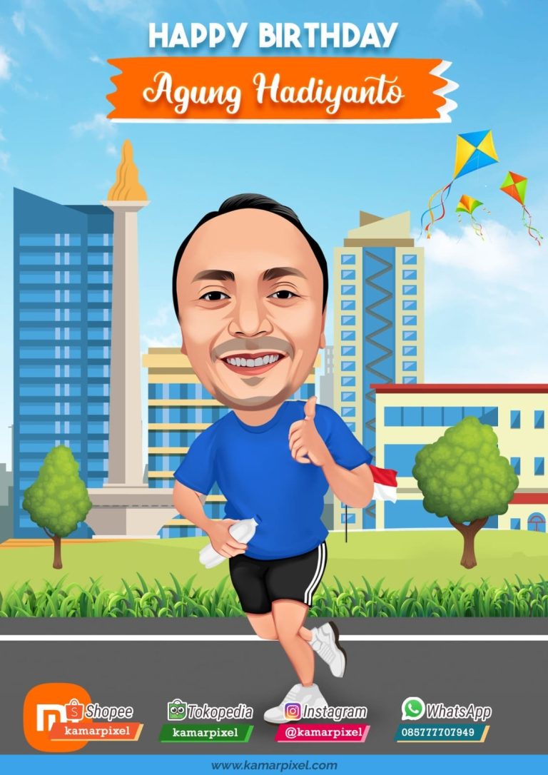 karikatur ulang tahun runners