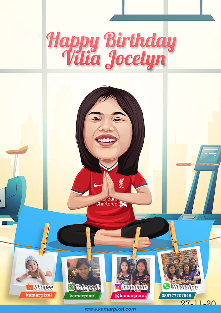 karikatur ulang tahun yoga